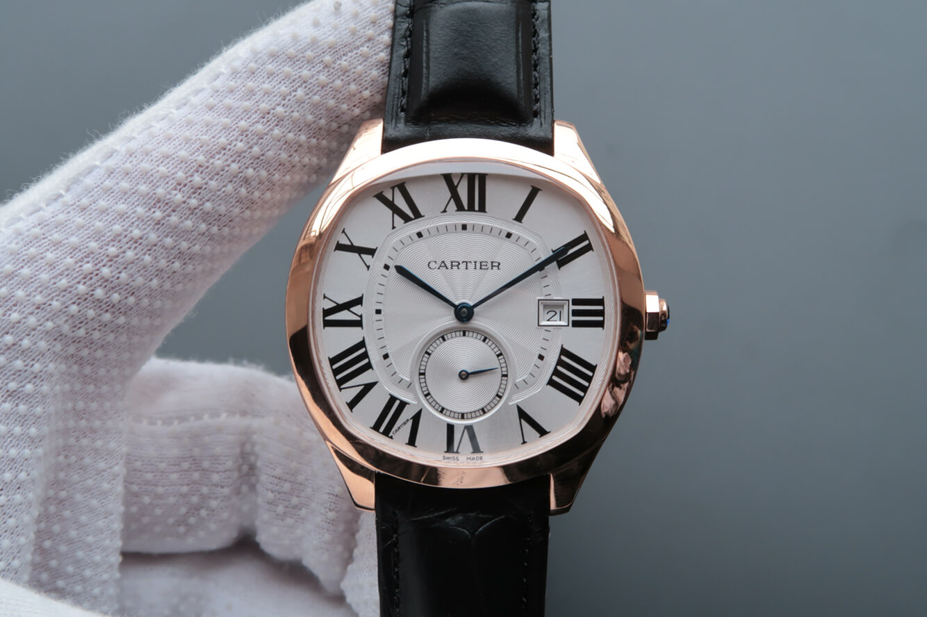 Best Replica Replica Drive De Cartier WGNM0003 1:1 Best Edition V6 Factory Rose Gold Silver Dial - Colareps