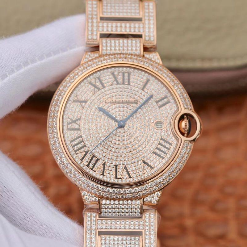 Best Replica Replica Ballon Bleu De Cartier W69006Z2 42mm TW Factory 1:1 Best Edition Full Diamond Rosegold Swiss ETA 2824 - Colareps