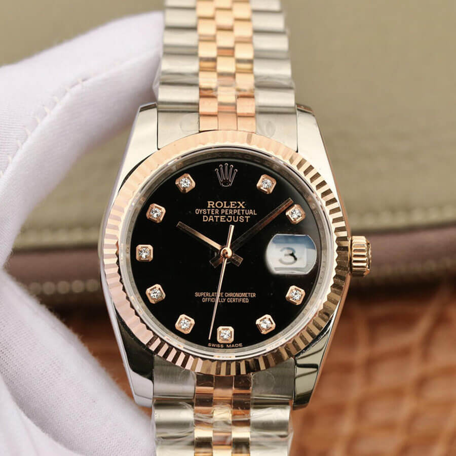 Best Replica Replica Rolex Datejust 116231 1:1 Best Edition GM Factory Black Diamond Dial - Colareps