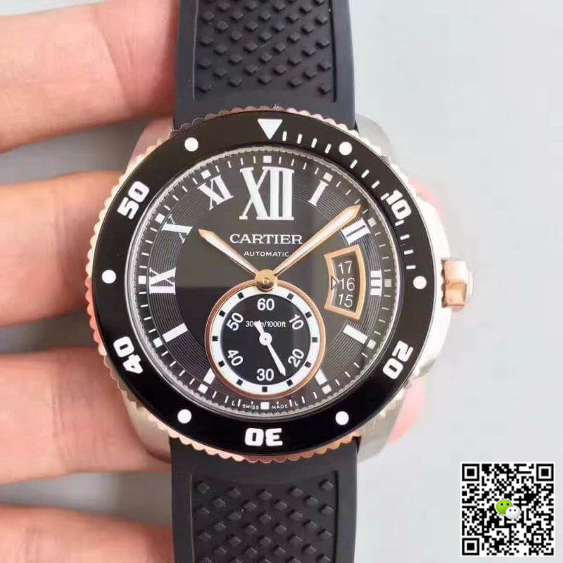 Best Replica Replica Calibre De Cartier Diver CRW7100055 JF Factory 1:1 Best Edition Swiss ETA9015 - Colareps