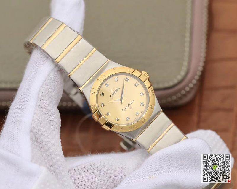 Best Replica Replica Omega Constellation 27mm Quartz Ladies TW Factory 1:1 Best Edition Swiss Eta Quartz 1376 Gold Dial - Colareps