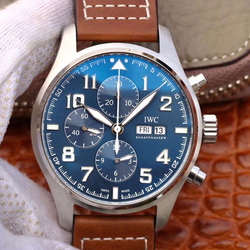 Best Replica Replica IWC Pilot Chronograph IW377714 ZF Factory Men Watches 1:1 Best Edition Swiss ETA7750 Blue Dial - Colareps