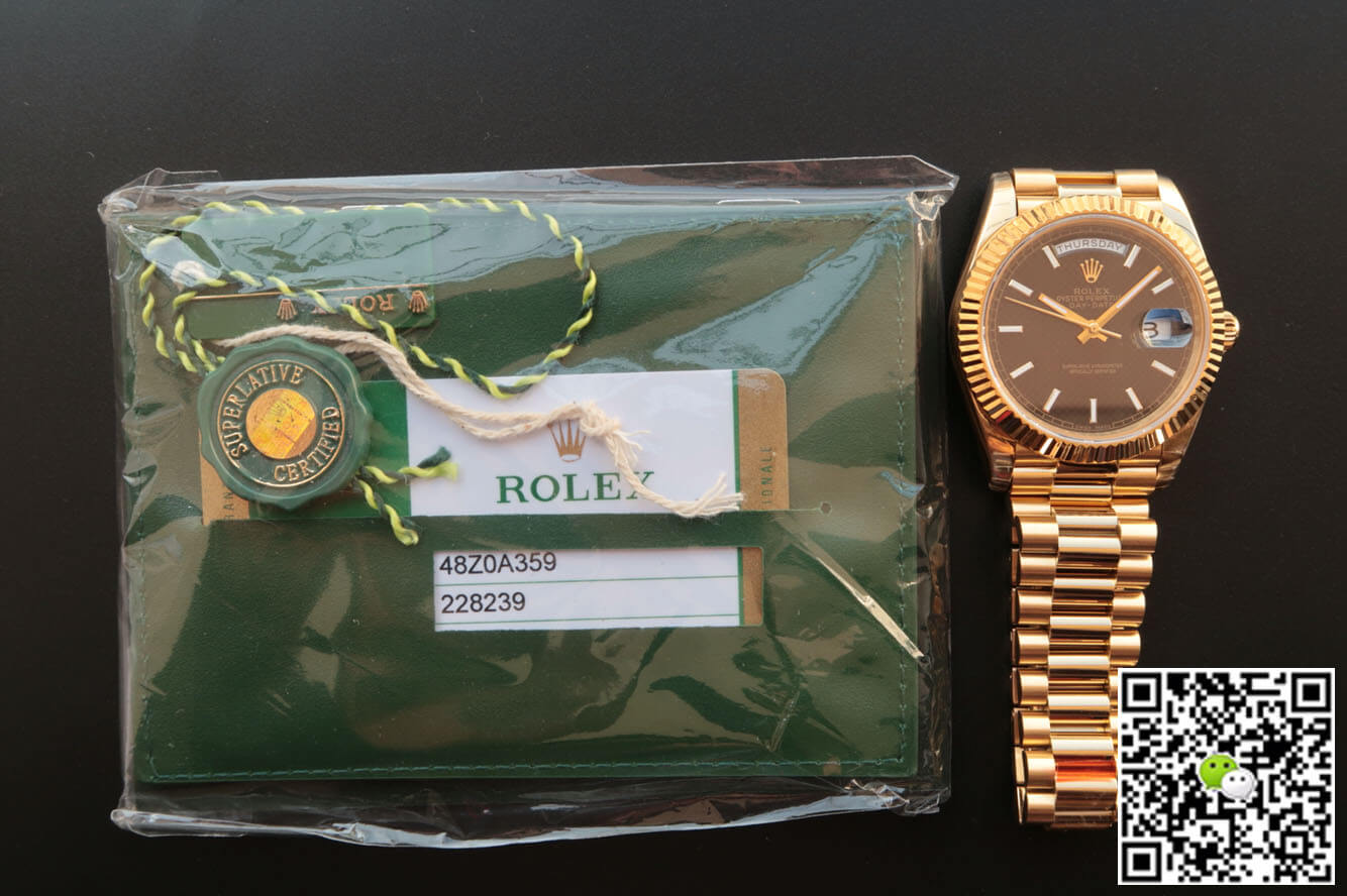Best Replica Replica Rolex Day Date M228238-0004 1:1 Best Edition EW Factory Black Dial - Colareps