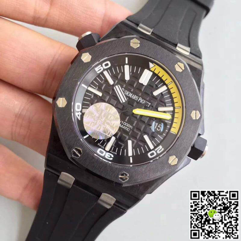 Best Replica Replica Audemars Piguet Royal Oak Offshore Diver 15706AU.OO.A002CA.01 JF Factory 1:1 Best Edition Swiss ETA3120 Black Dial - Colareps