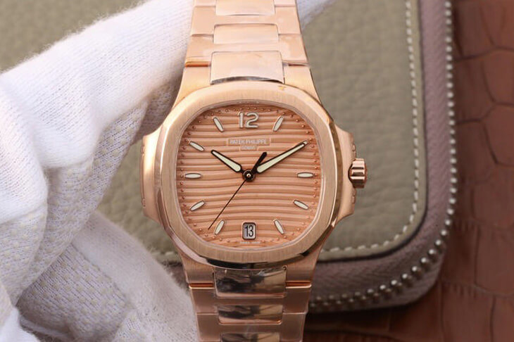 Best Replica Replica Patek Philippe Nautilus Ladies 7118-1R-010 1:1 Best Edition PF Factory Rose Gold - Colareps