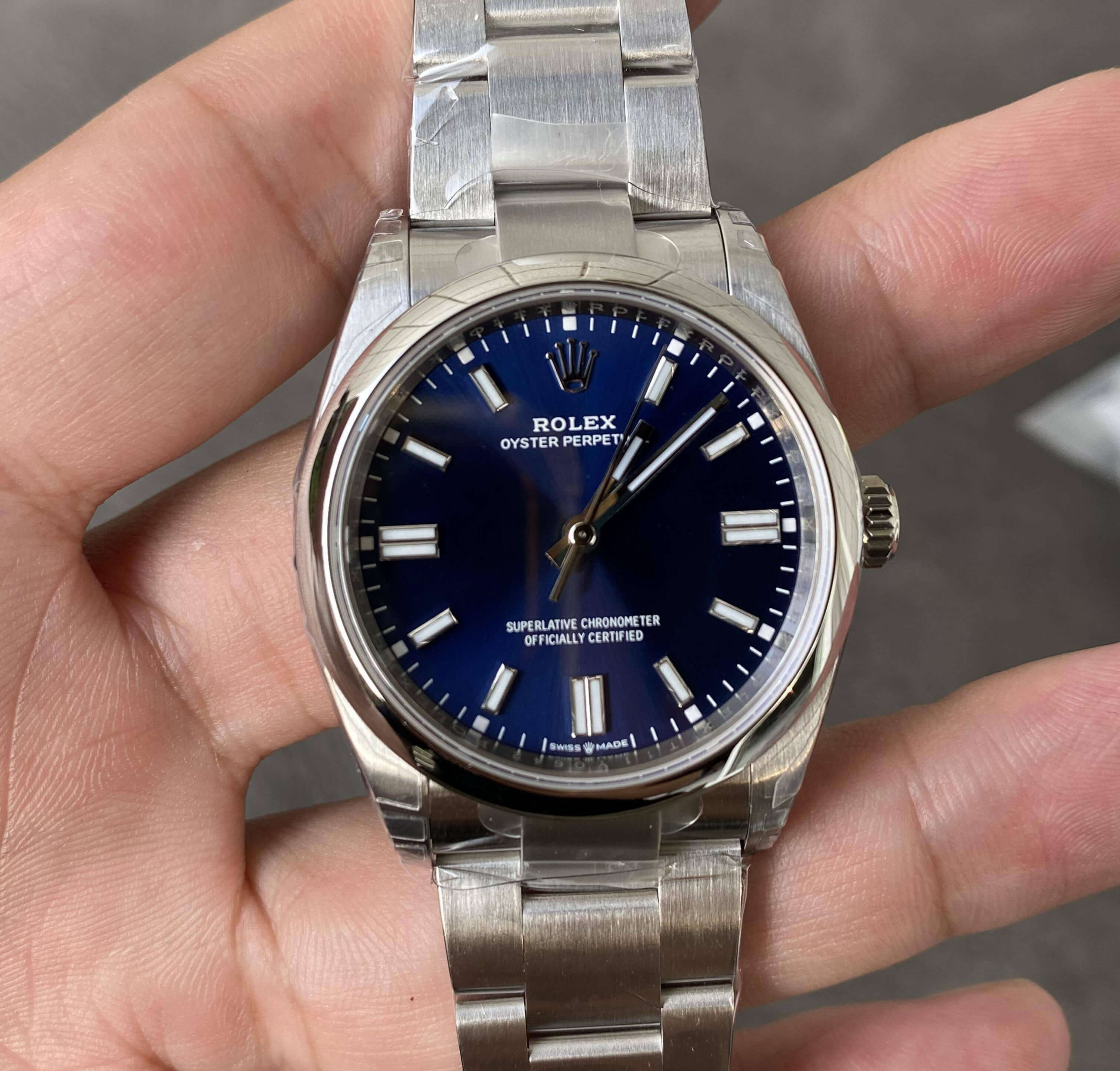 Best Replica Replica Rolex Oyster Perpetual M126000-0003 36MM 1:1 Best Edition VS Factory Blue Dial - Colareps