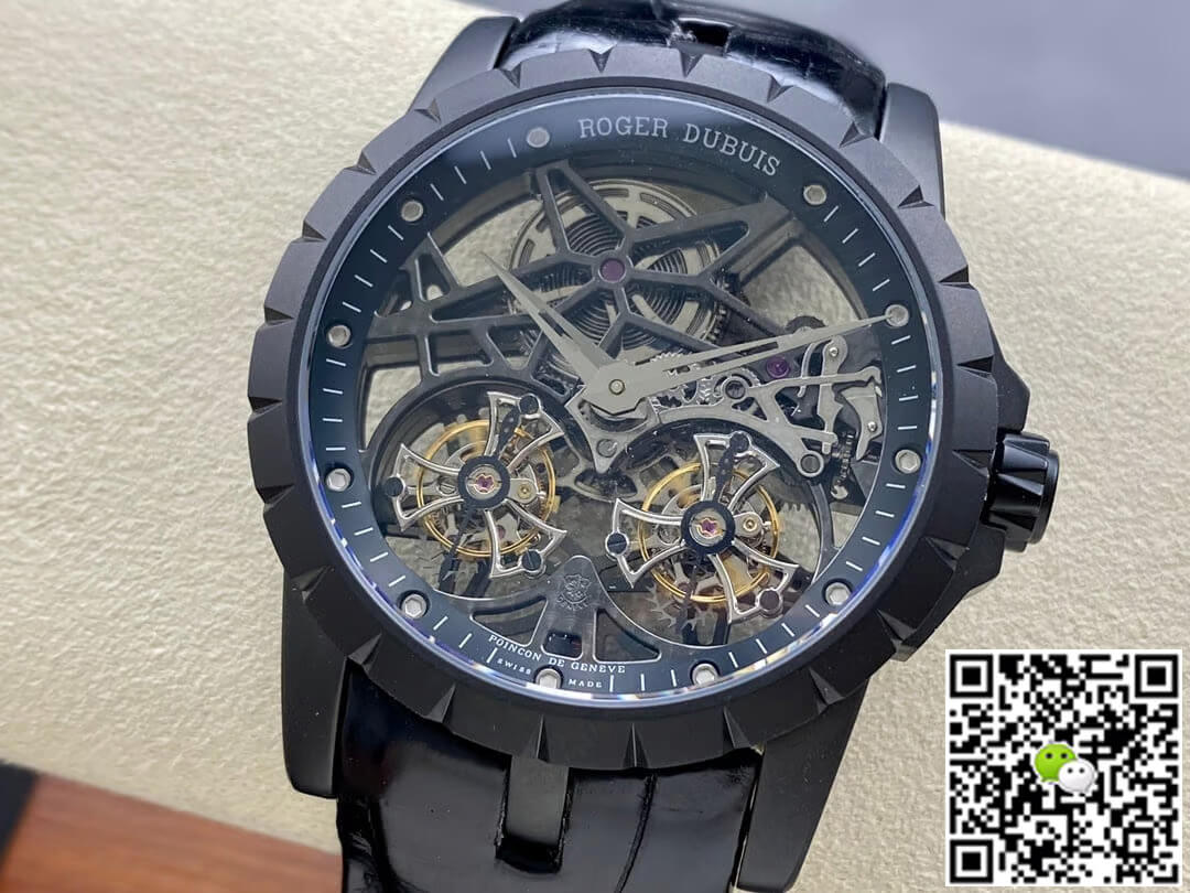 Best Replica Replica Roger Dubuis Excalibur RDDBEX0364 1:1 Best Edition YS Factory Tourbillon Skeleton Dial - Colareps