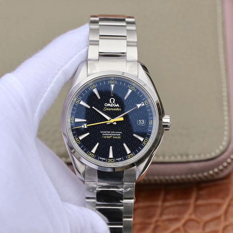 Best Replica Replica Omega Seamaster Aqua Terra 231.10.42.21.03.004 150M  James Bond  Stainless Steel 1:1 Best Edition Stainless Steel Bracelet Swiss ETA8500 Blue textured dial - Colareps