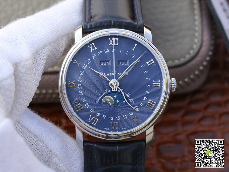 Best Replica Replica Blancpain Villeret 6654-1529-55B 1:1 Best Edition OM Factory V2 Blue Dial - Colareps