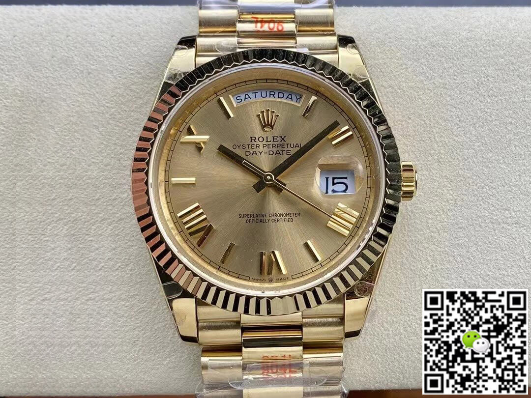 Best Replica Replica Rolex Day Date M228238-0006 1:1 Best Edition GM Factory Gold Dial - Colareps