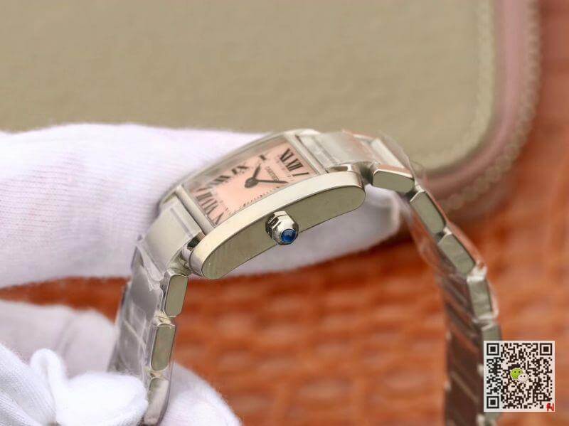 Best Replica Cartier Replica Tank Francaise W51028Q3 Pink MOP Dial Steel Ladies Watch 1:1 Best Edition Swiss Quartz - Colareps