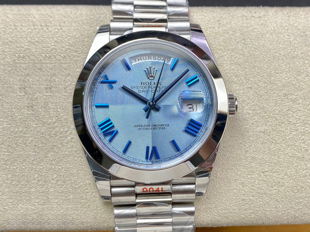 Best Replica Replica Rolex Day Date M228206-0001 1:1 Best Edition EW Factory Blue Dial - Colareps
