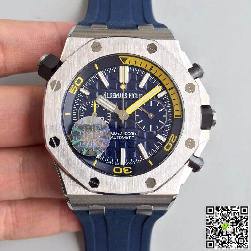 Best Replica Replica Audemars Piguet Royal Oak Offshore Diver 26703ST.OO.A027CA.01 JF Factory 1:1 Best Edition Swiss ETA3120 Blue Dial - Colareps