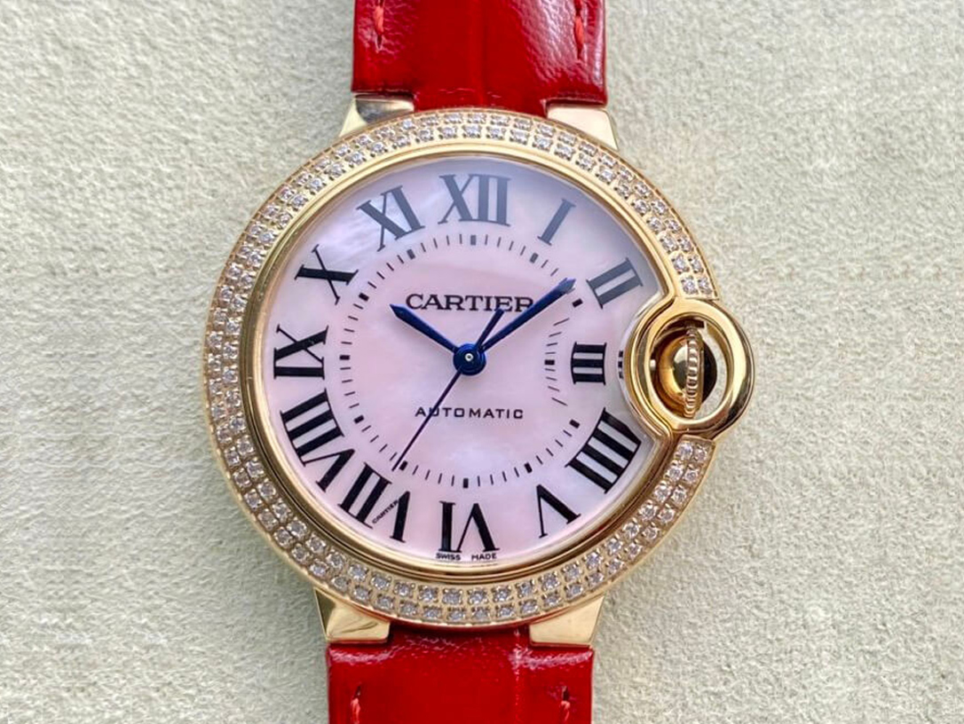 Best Replica Replica Ballon Bleu De Cartier 33MM WJBB0033 1:1 Best Edition 3K Factory Red Strap - Colareps