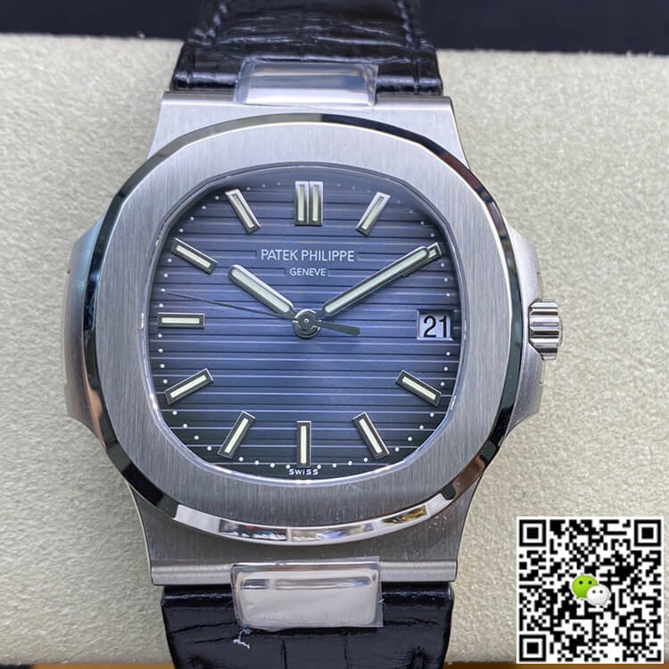 Best Replica Replica Patek Philippe Nautilus 5711 1:1 Best Edition 3K Factory Blue Dial Cowhide Strap - Colareps