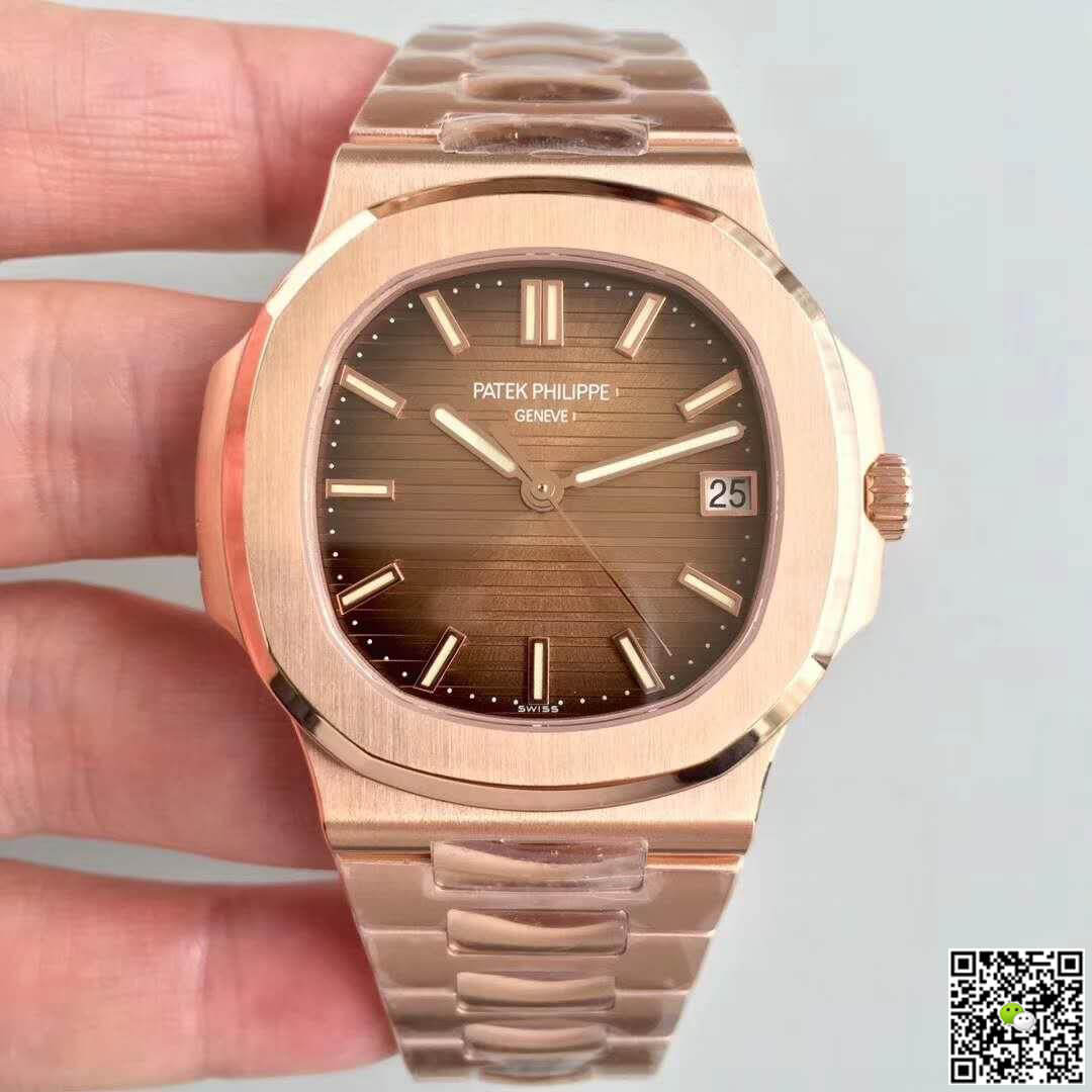 Best Replica Patek Philippe Replica Nautilus 5711/1R-001 PF Factory 1:1 Best Edition Swiss ETA324 Brown Textured Dial - Colareps