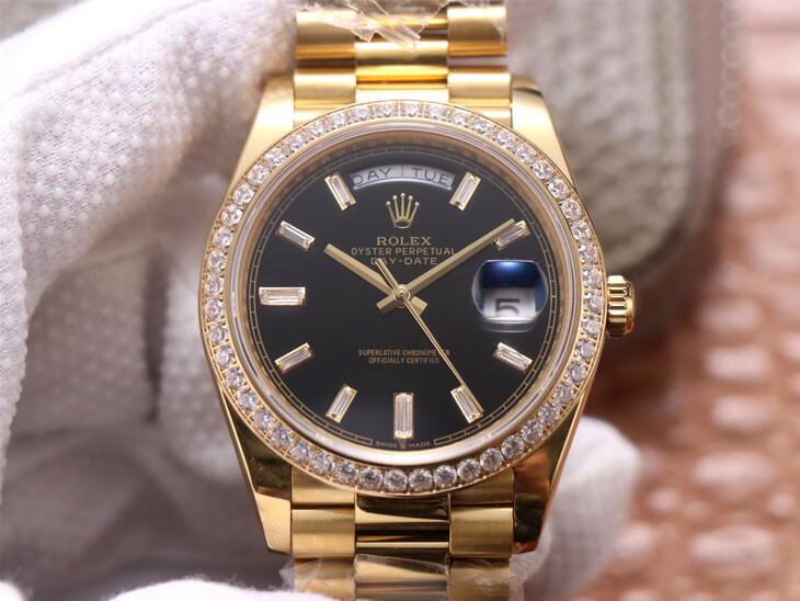 Best Replica Replica Rolex Day Date M228348RBR-0001 1:1 Best Edition EW Factory Black Dial - Colareps
