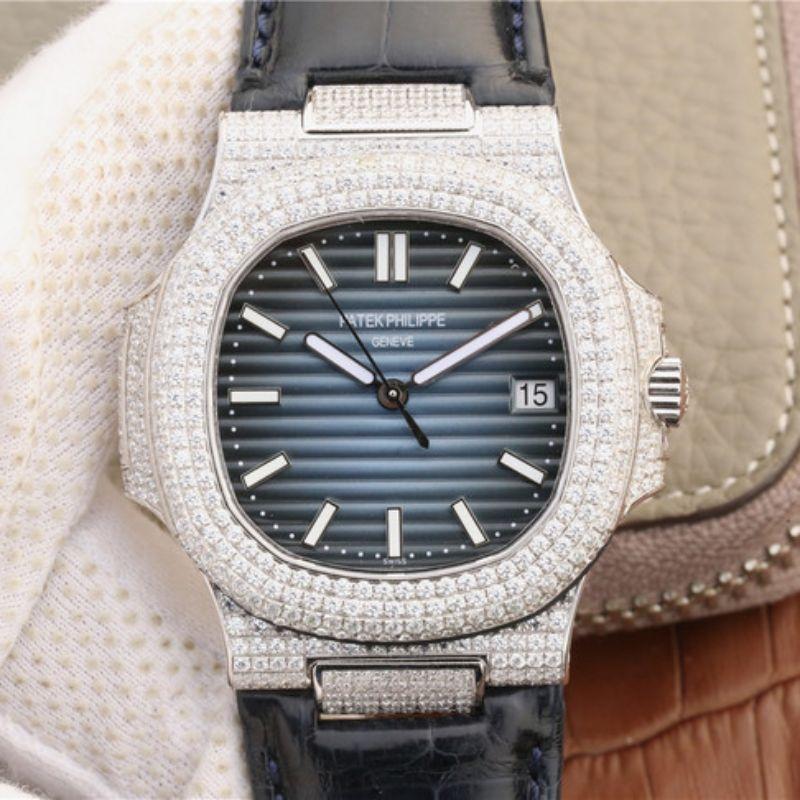 Best Replica Replica Patek Philippe Nautilus 5719/1G-001 KM Factory 1:1 Best Edition Swiss ETA324 Blue Dial - Colareps