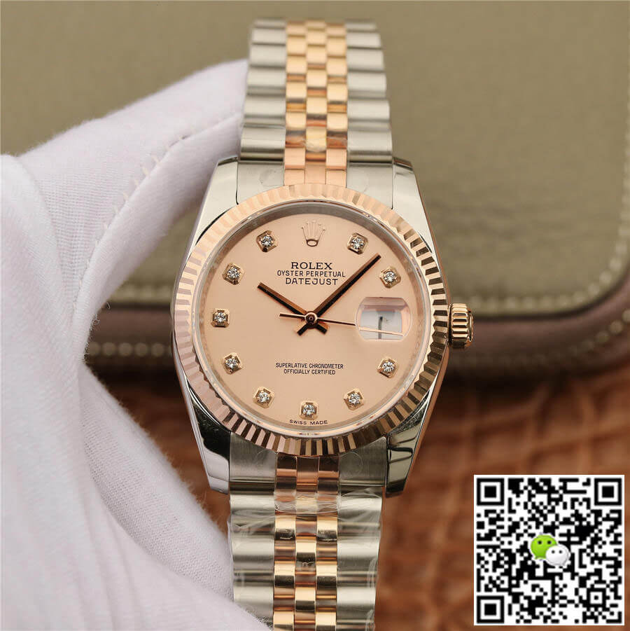 Best Replica Replica Rolex Datejust 116231 36MM 1:1 Best Edition GM Factory Diamond-set Pink Dial - Colareps