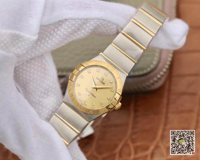 Best Replica Replica Omega Constellation 27mm Quartz Ladies TW Factory 1:1 Best Edition Swiss Eta Quartz 1376 Gold Dial - Colareps