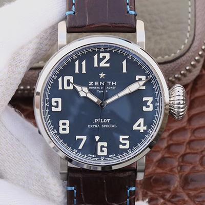 Best Replica Replica Zenith Pilot Type 20 Extra Special XF Factory 1:1 Best Edition Swiss ETA2824 Superlumed blue dial and hands - Colareps
