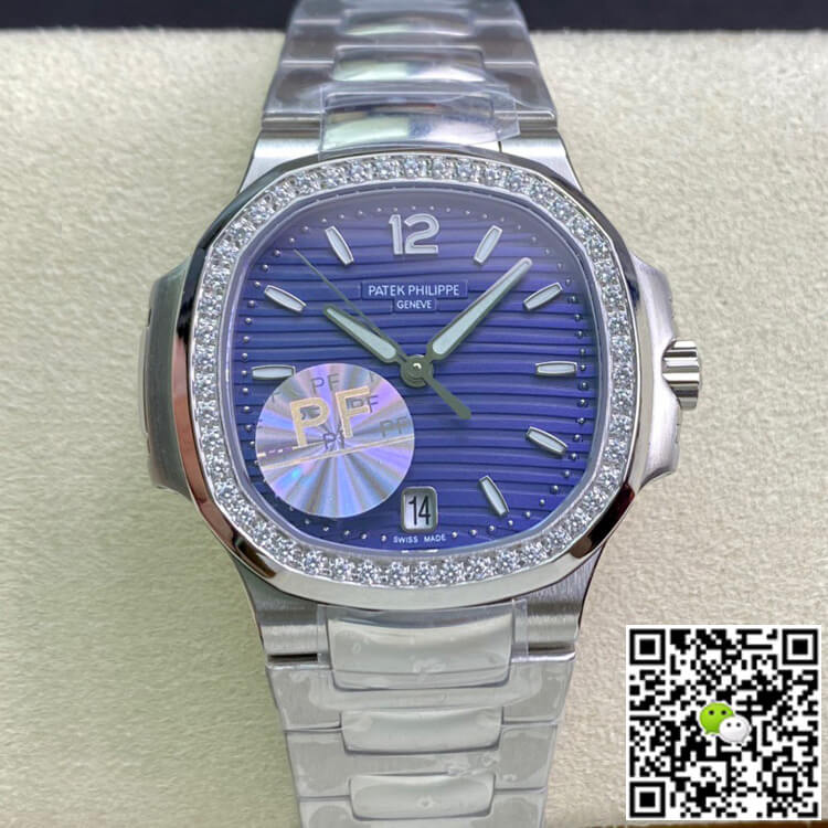 Best Replica Patek Philippe Replica Nautilus Ladies 7018/1A-010 PF Factory 1:1 Best Edition Swiss ETA324SC - Colareps