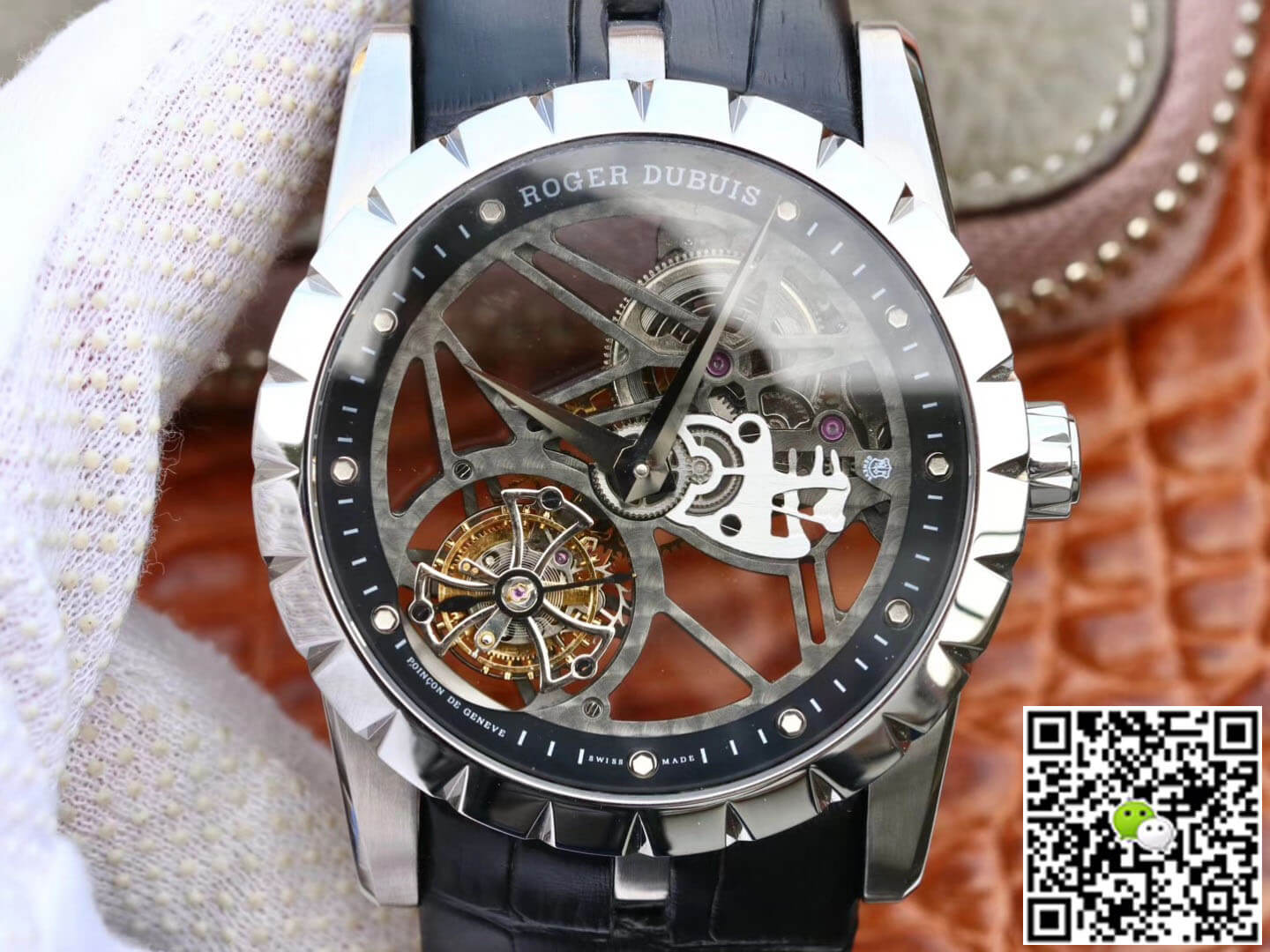 Best Replica Replica Roger Dubuis Excalibur RDDBEX0393 1:1 Best Edition JB Factory Tourbillon Skeleton Dial - Colareps