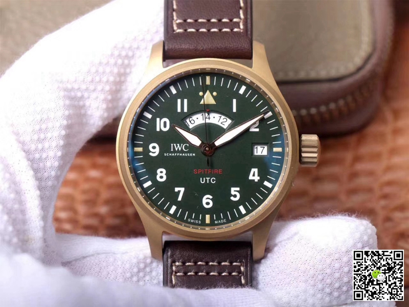 Best Replica Replica IWC Pilot Spitfire IW327101 1:1 Best Edition ZF Factory Green Dial Swiss ETA82710 - Colareps