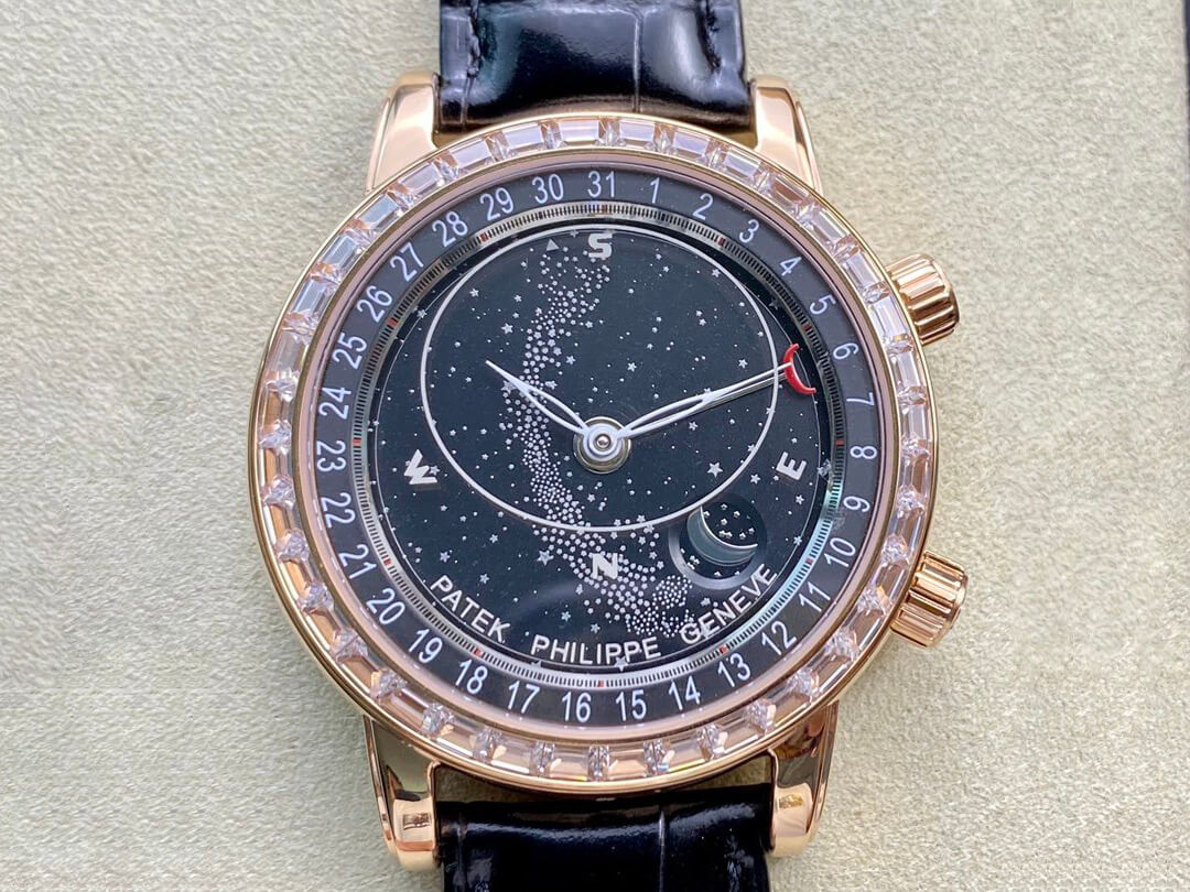 Best Replica Replica Patek Philippe Grand Complications 6104R-001 1:1 Best Edition AI Factory Sky Moon Black Dial - Colareps