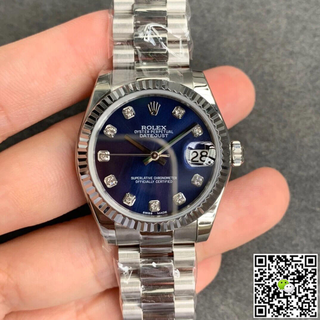 Best Replica Replica Rolex Datejust 31MM 1:1 Best Edition GS Factory Blue Dial - Colareps