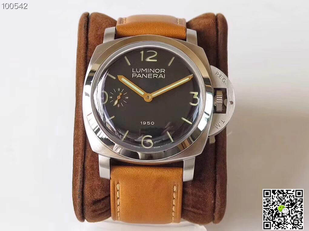 Best Replica Panerai Replica Luminor 1950 PAM127 ZF Factory 1:1 Best Edition Swiss ETA A6497 Brown Soft Tan Leather Strap - Colareps