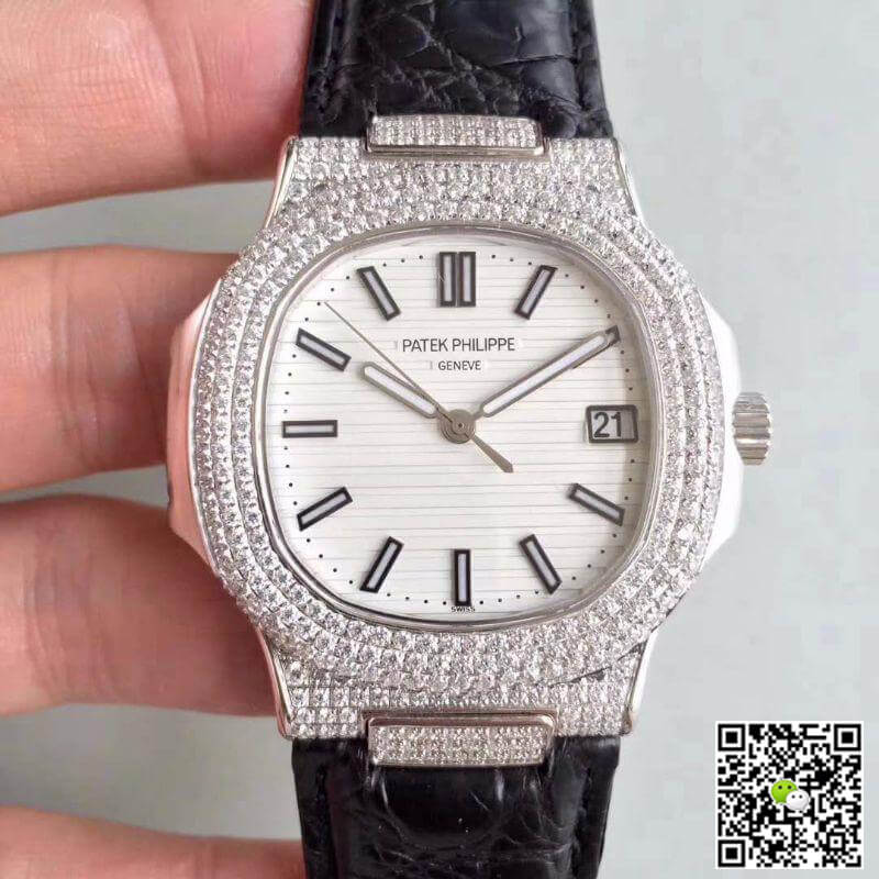 Best Replica Patek Philippe Replica Nautilus Jumbo 5719/1G-001 1:1 Best Edition Swiss ETA324 White Dial - Colareps