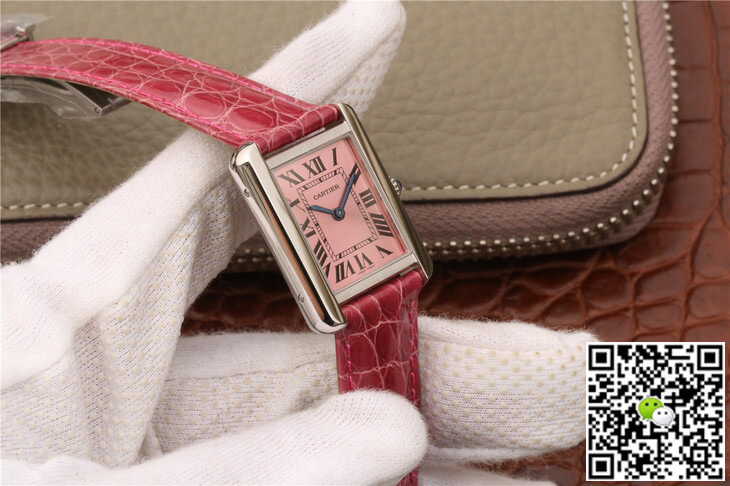 Best Replica Cartier Replica Tank W5200000 Ladies 1:1 Best Edition K11 Factory Pink Dial - Colareps