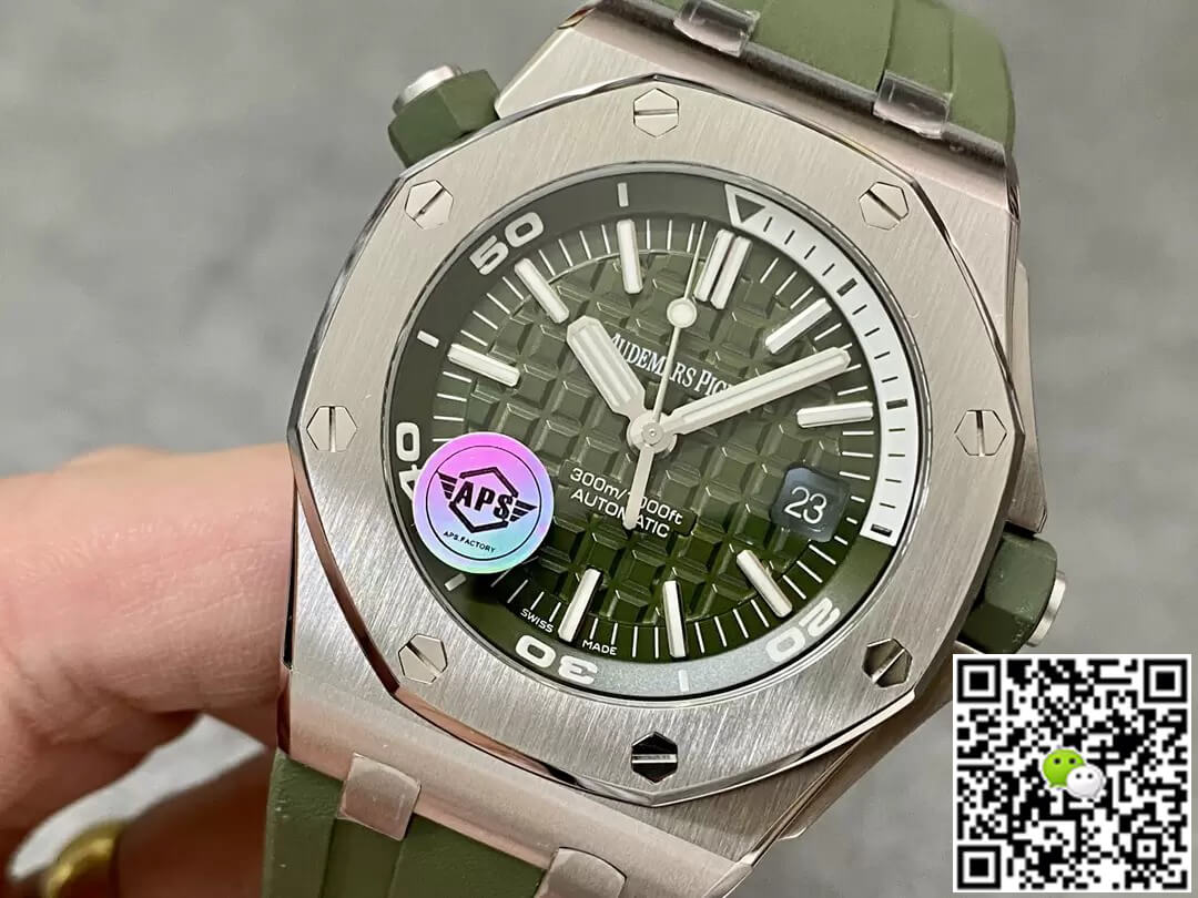 Best Replica Replica Audemars Piguet Royal Oak Offshore 15710ST.OO.A052CA.01 1:1 Best Edition APS Factory Green Dial - Colareps