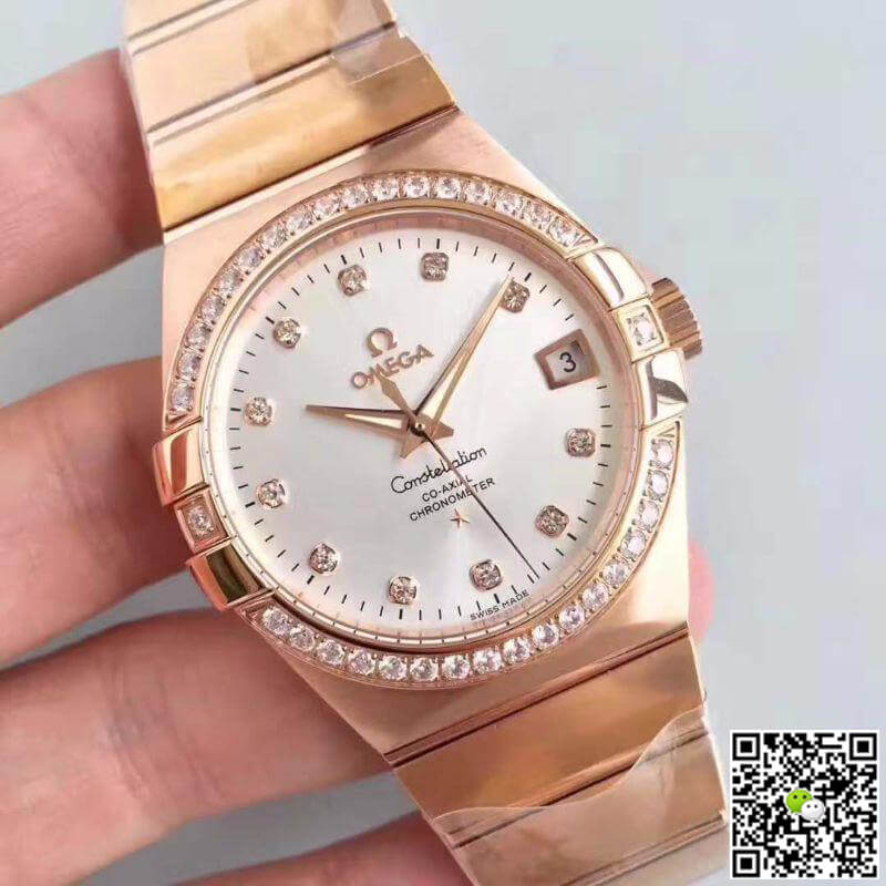 Best Replica Replica Omega Constellation 123.25.38.21.52.001 3S Factory 1:1 Best Edition Swiss ETA8500 18K Rose Gold Bracelet - Colareps
