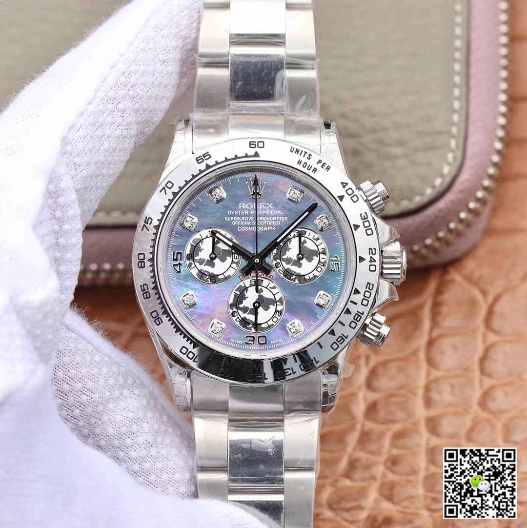 Best Replica Replica Rolex Daytona Cosmograph 116509-0064 1:1 Best Edition JH Factory 18K White Gold Fritillaria Dial - Colareps