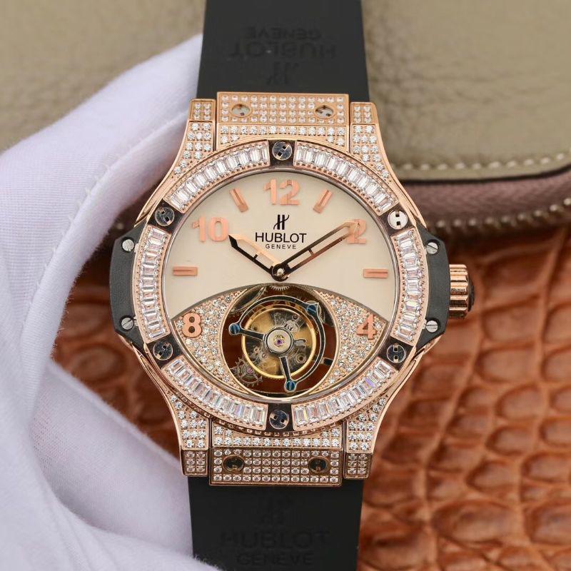 Best Replica Replica Hublot Classic Fusion 45mm Tourbillon 1:1 Best Edition With Diamond Rosegold White Dial Swiss Toubillon - Colareps
