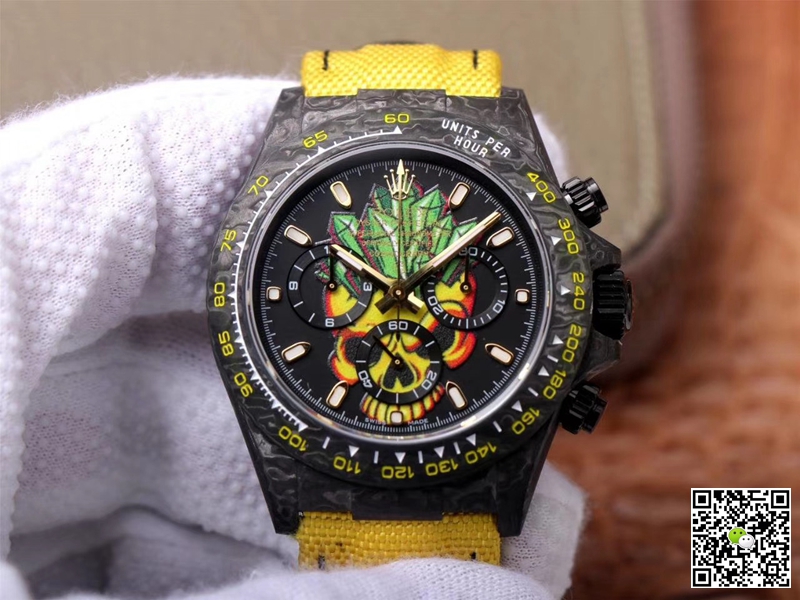Best Replica Rolex Daytona Replica Cosmos Color Skull 1:1 Best Edition WWF Factory Swiss ETA7750 - Colareps