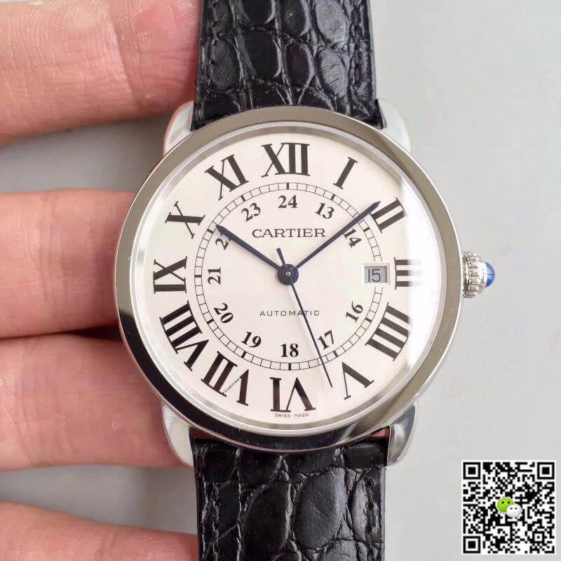 Best Replica Replica Ronde Solo De Cartier W6701010 ZF Factory Men Watches 1:1 Best Edition Swiss ETA9015 White Dial - Colareps