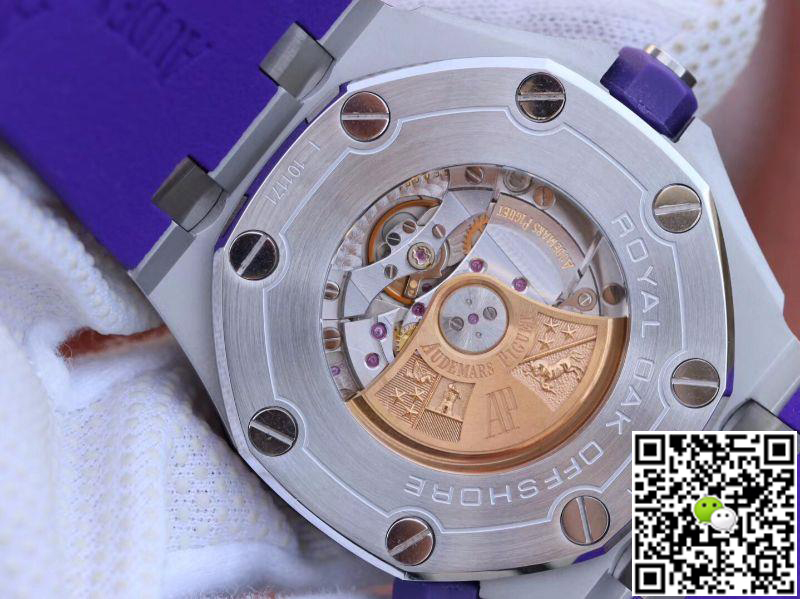 Best Replica Replica Audemars Piguet Royal Oak Offshore Diver 15710ST.OO.A077CA.01 1:1 Best Edition Swiss ETA3120 Superlumed Purple textured dial - Colareps