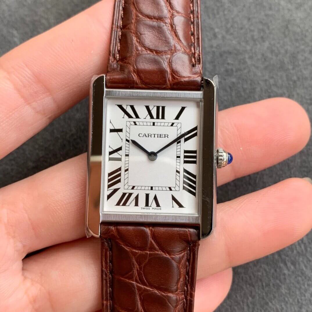 Best Replica Replica Cartier Tank WSTA0028 1:1 Best Edition K11 Factory Brown Strap - Colareps