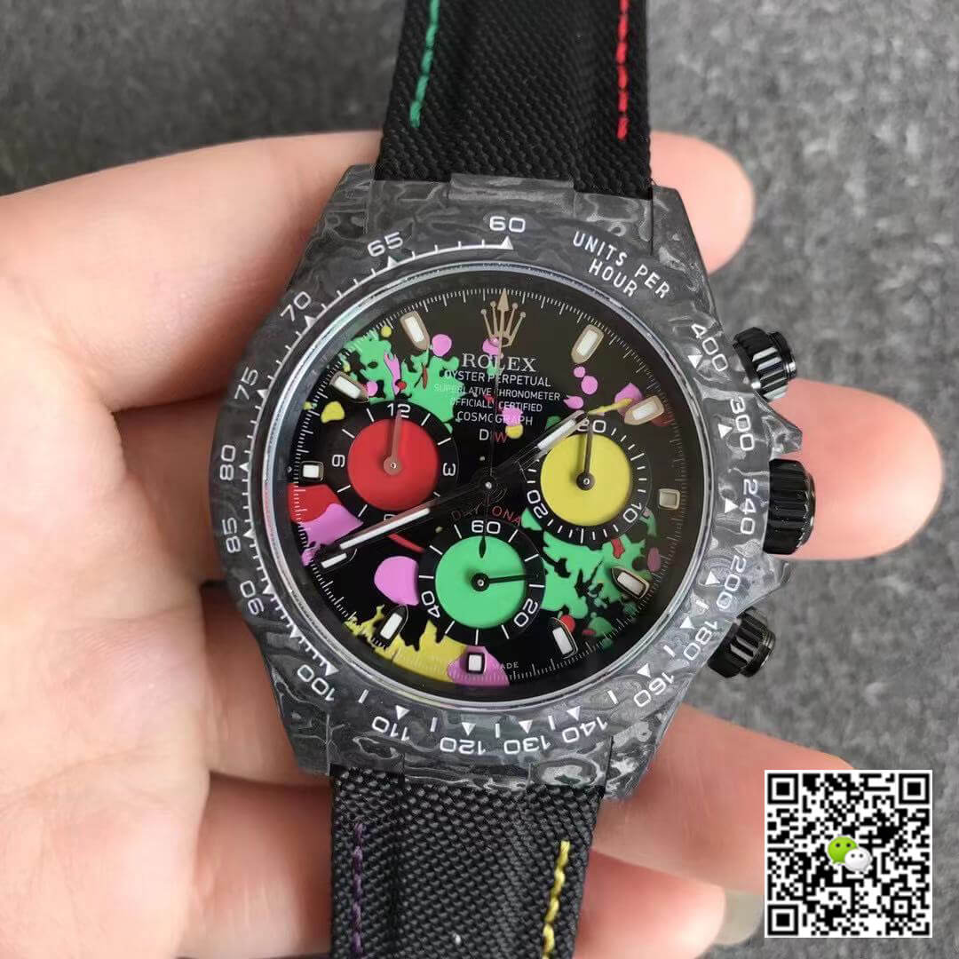Best Replica Replica Rolex Daytona Cosmograph Carbon Fiber Diw Customized Version 1:1 Best Edition Noob Factory Color Dial - Colareps