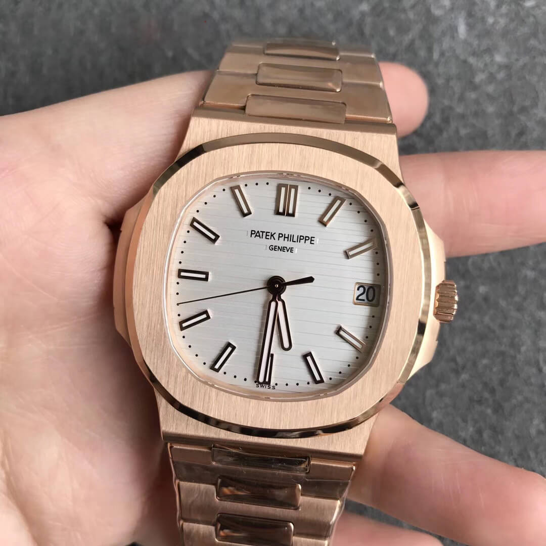 Best Replica Replica Patek Philippe Nautilus 5711/1R-001 1:1 Best Edition PPF Factory V4 Rose Gold White Dial Swiss ETA324 - Colareps