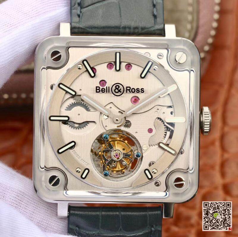 Best Replica Replica Bell   Ross BR-X2 Tourbillon 1:1 Best Edition Men Watches Steel Dial Swiss ETA380 Tourbillon Movement Leather Watch Strap - Colareps