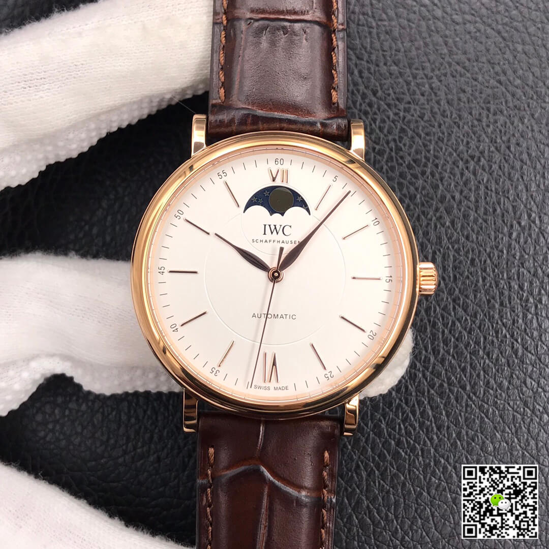 Best Replica Replica IWC Portofino Moon Phase IW459401 1:1 Best Edition MKS Factory Rose Gold White Dial - Colareps