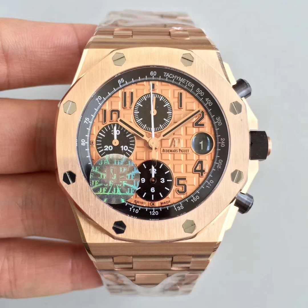 Best Replica Replica Audemars Piguet Royal Oak Offshore 26470OR.OO.1000OR.01 JF Factory Gold Dial 1:1 Best Edition Swiss ETA3126 - Colareps