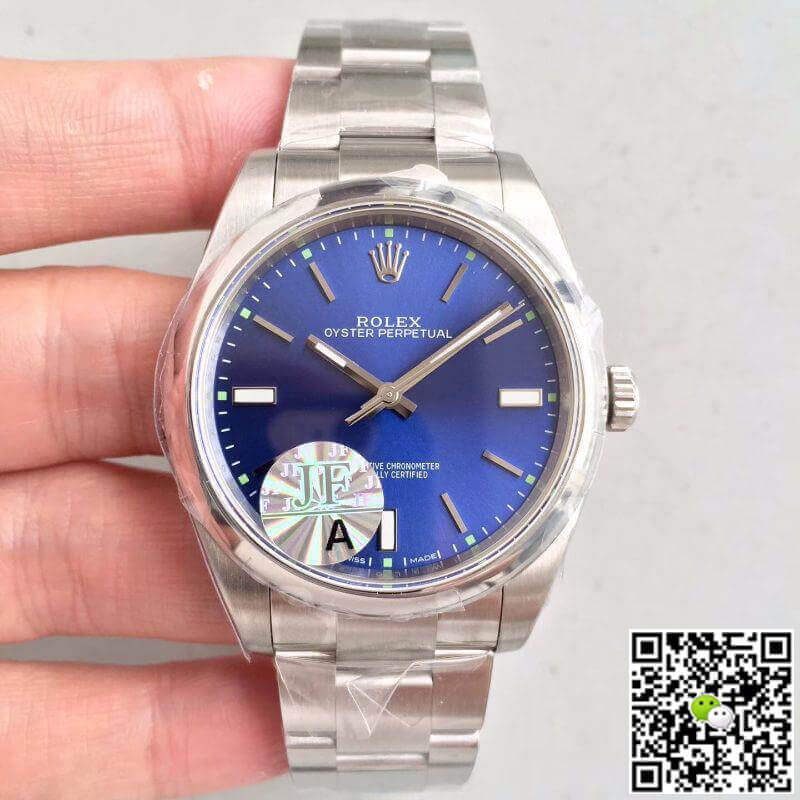 Best Replica Replica Rolex Oyster Perpetual 39mm 114300 JF Factory 1:1 Best Edition Swiss ETA3132 Blue Dial - Colareps