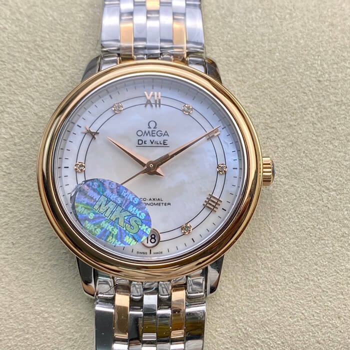 Best Replica Replica Omega De Ville 1:1 Best Edition MKS Factory Rose Gold Diamond Dial - Colareps