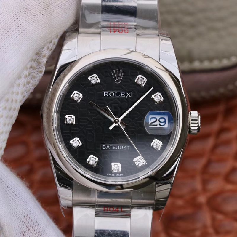 Best Replica Replica Rolex Date Just 116200 DJ Factory 1:1 Best Edition Swiss ETA2836 Black Computer Dial - Colareps
