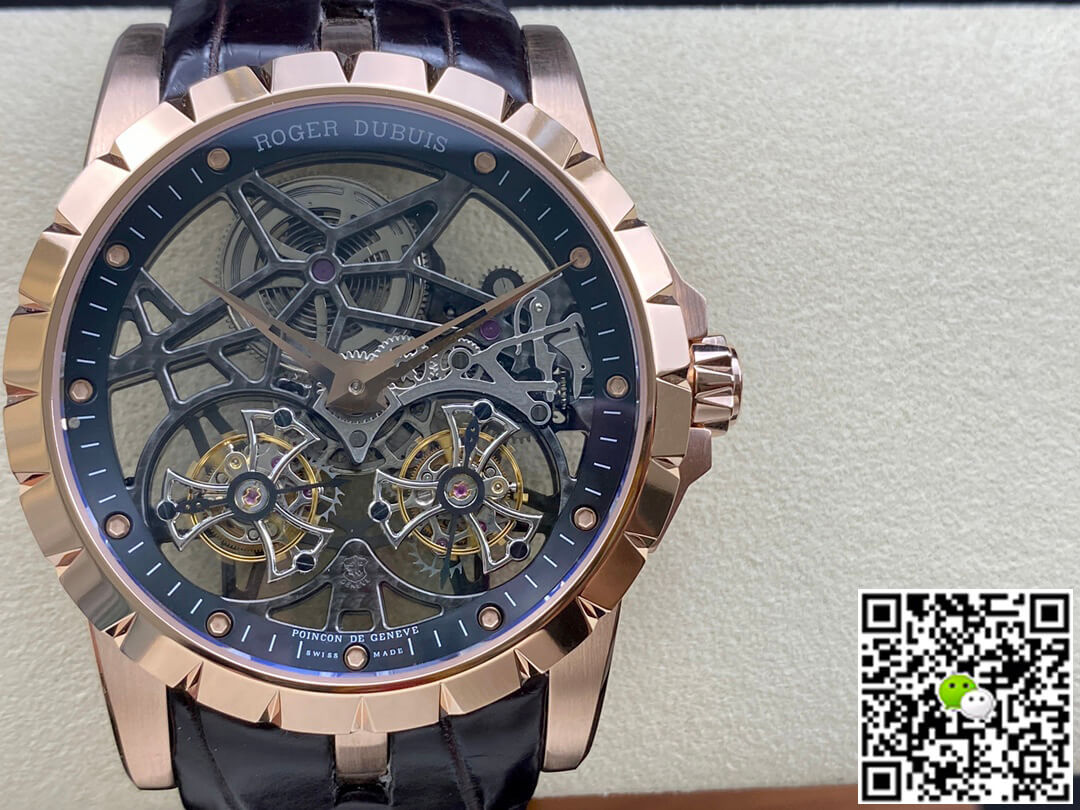 Best Replica Replica Roger Dubuis Excalibur RDDBEX0395 1:1 Best Edition YS Factory Double Tourbillon Dial - Colareps